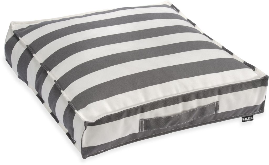 H.O.C.K. Classic Streifen Outdoor Matratzenkissen 50x50x10cm Grau