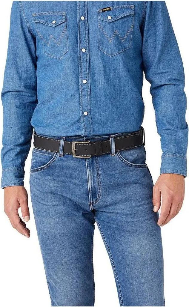 Wrangler Stitched Gürtel Schwarz 110 cm Herren Schwarz 110 cm