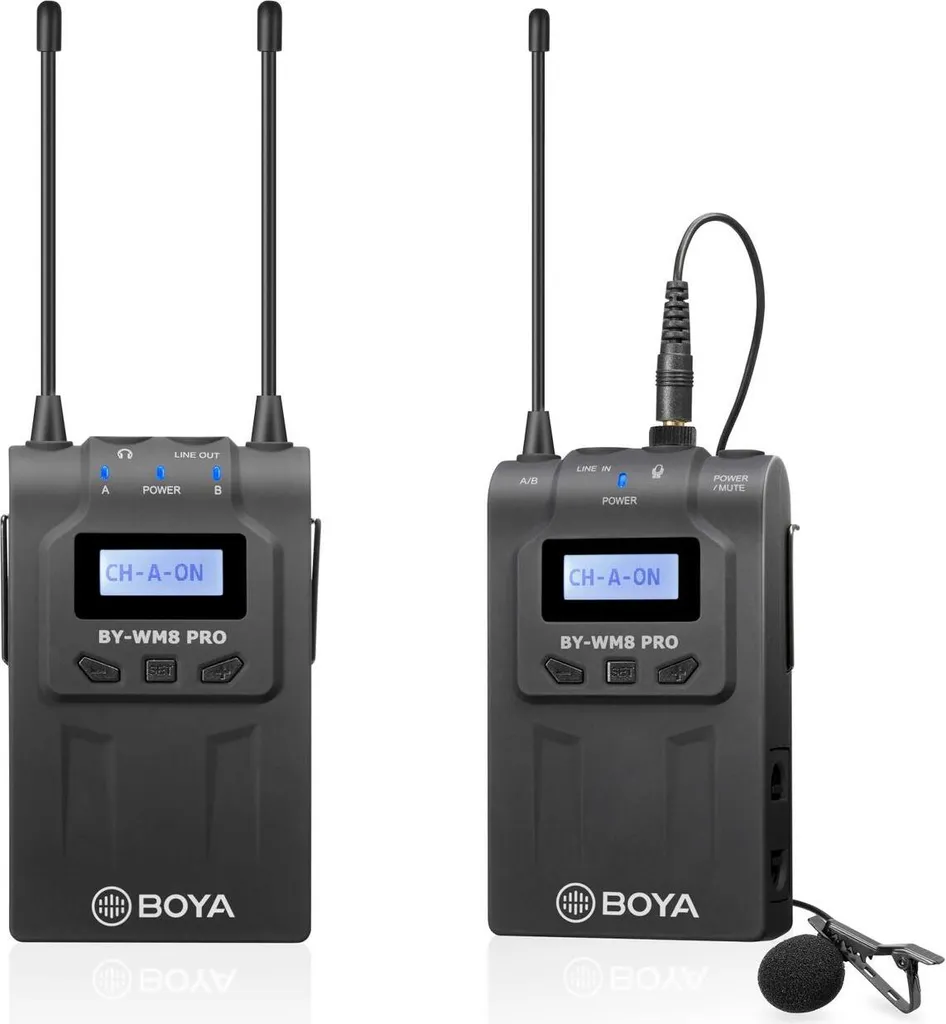 BOYA BY-WM8 Pro-K1 UHF Wireless Lavalier Kit - Audio 48 Canali