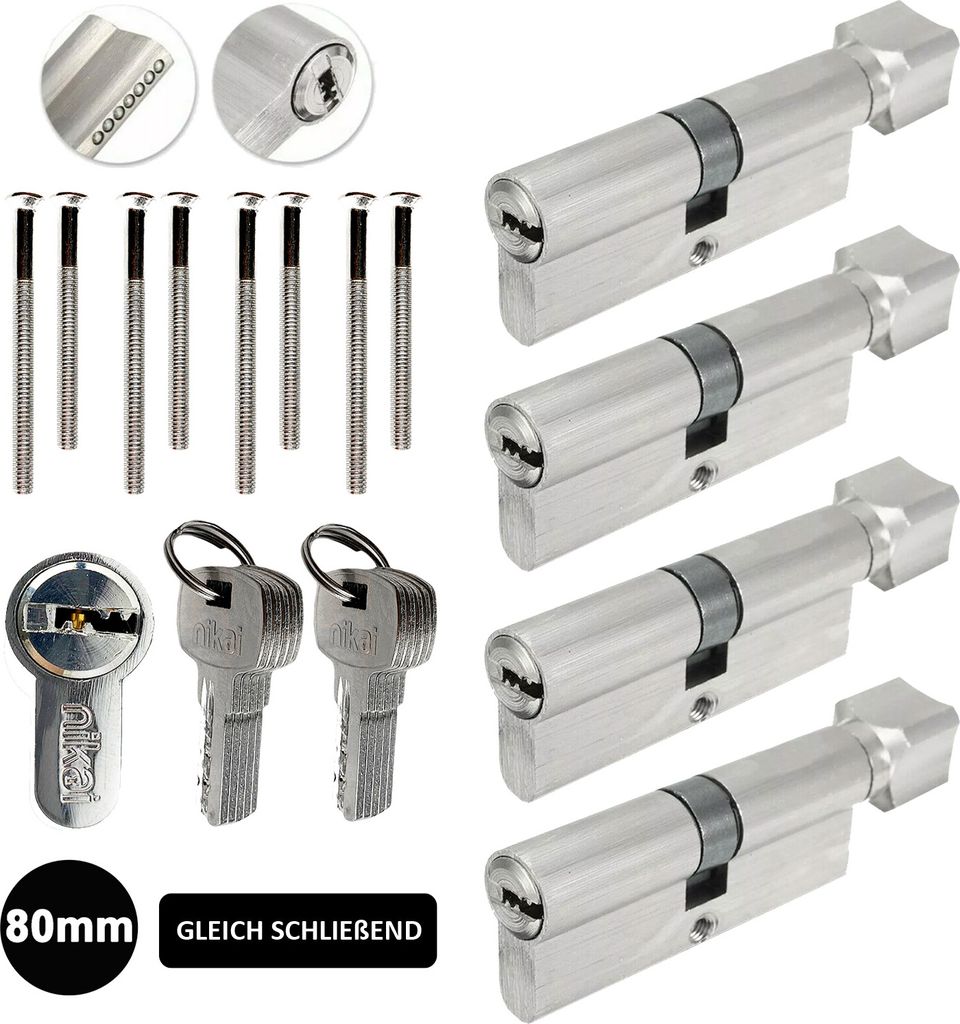 4x Knauf Zylinderschloss Schließzylinder Tür Zylinder Produktbild 