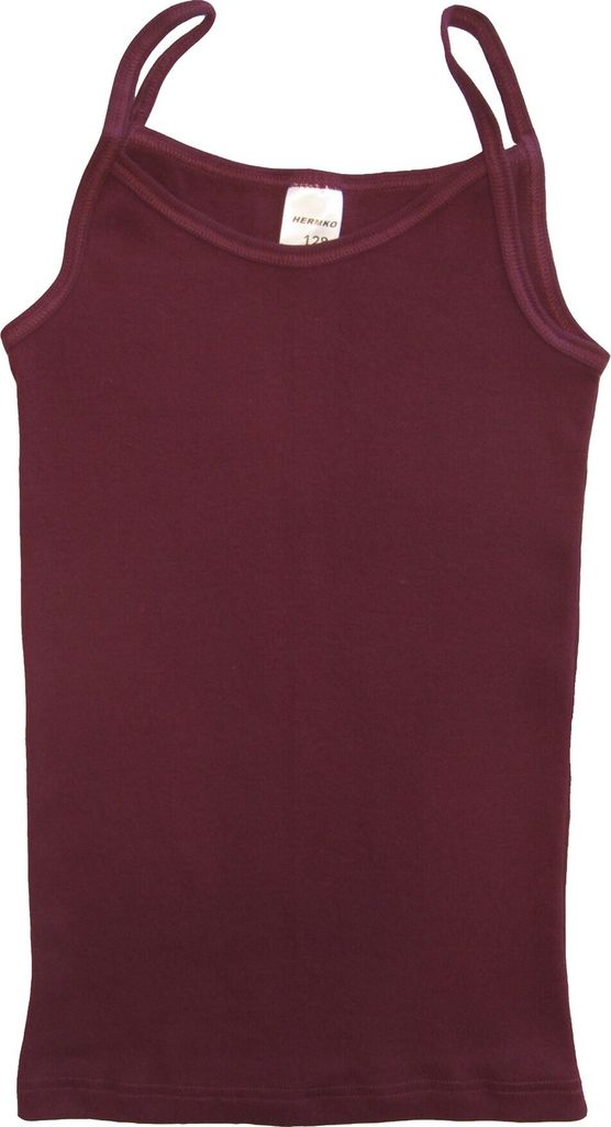 HERMKO 2460 Mädchen Trägerhemd aus 100% Baumwolle, Naturfaser-Unterhemd bzw. Top, Farbe:bordeaux, Größe:140