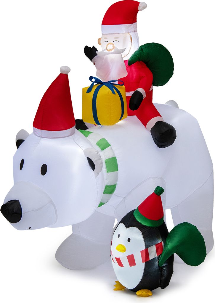 COSTWAY 210cm Aufblasbarer Weihnachtsmann Eisbär mit Produktbild 