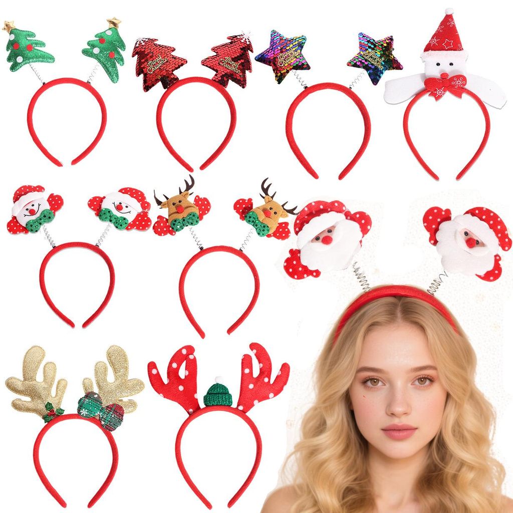 Conjunto de diademas navideños, 9 unidades. Diademas con Imagen del producto 