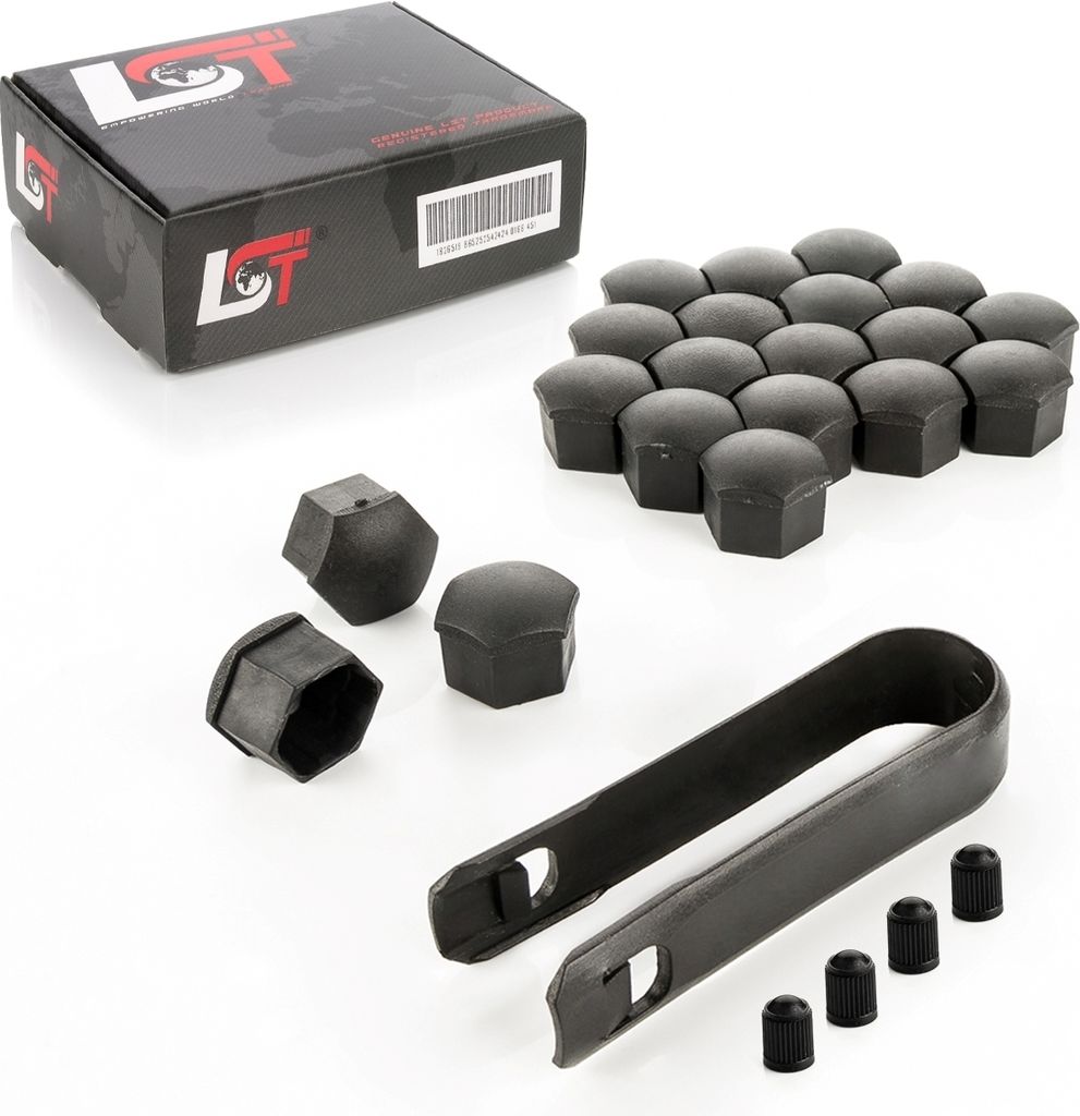 20x Radschrauben Abdeckkappen 17 mm schwarz rau für HYUNDAI DAIHATSU KIA DAEWOO