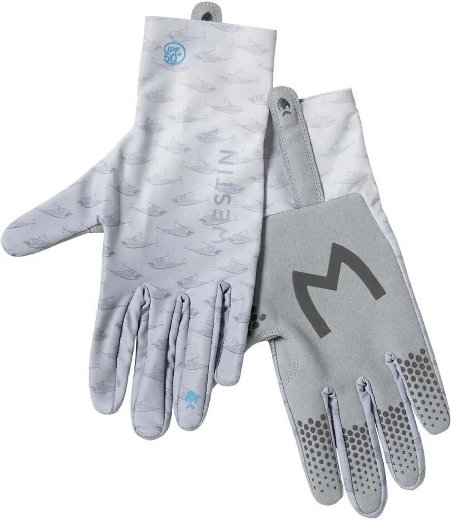 Gants de Pêche Westin Solar UPF 50+ Blancs Taille M Protection Solaire