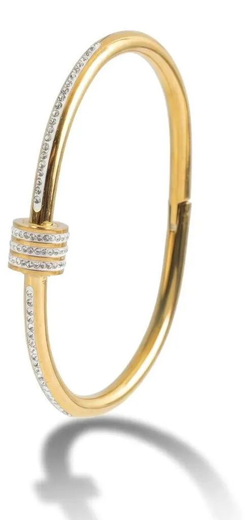Bracelet massif avec cristaux MCB250395G - Bijou élégant pour femme