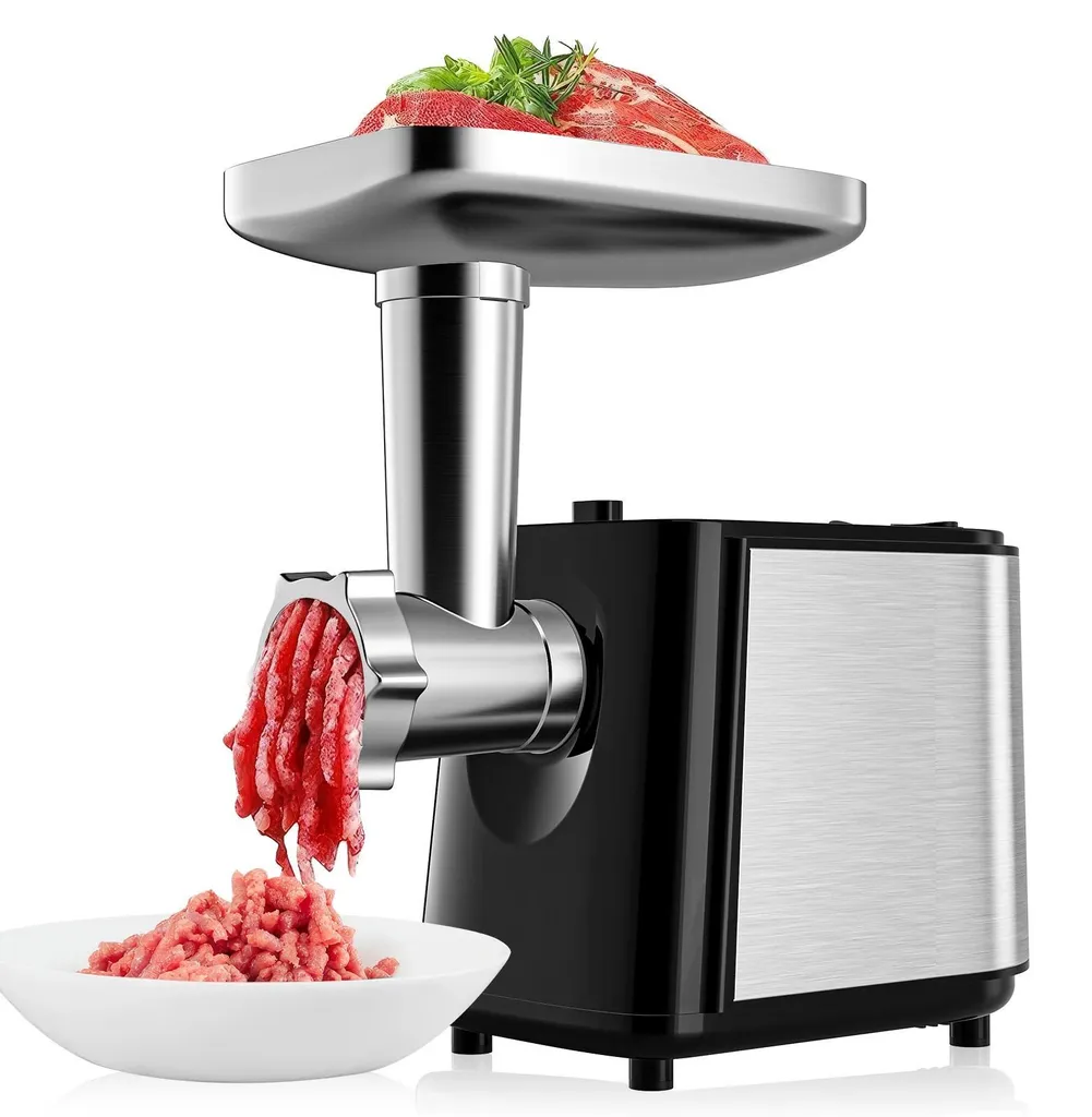 Hachoir à viande inox avec accessoire kebbé et 3 grilles de perforation