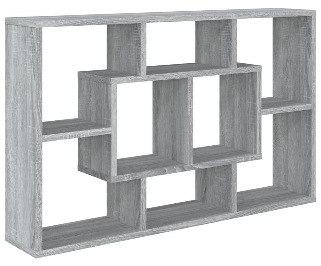 vidaXL Wandregal Grau Sonoma 85x16x52,5 cm cm Holzwerkstoff Produktbild 