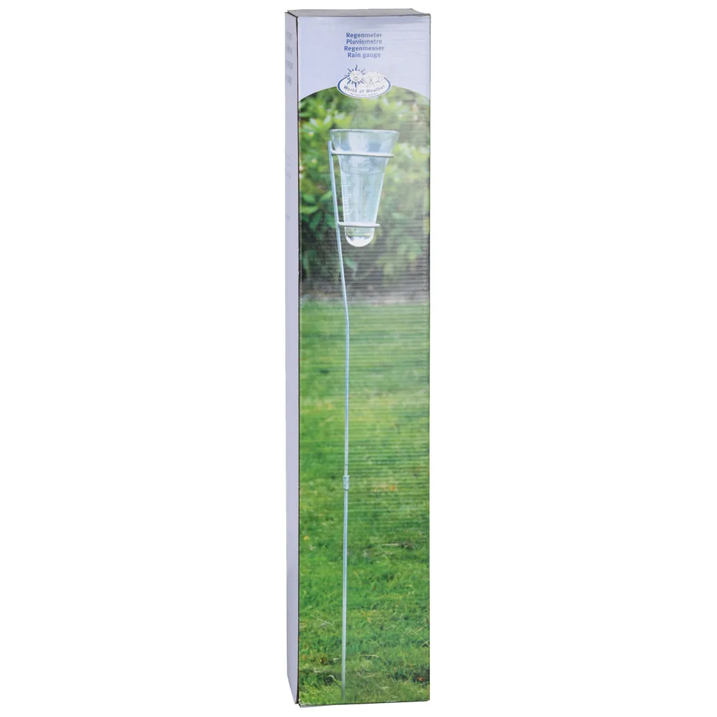 Pluviomètre de jardin en zinc et verre - Accessoire de mesure extérieur