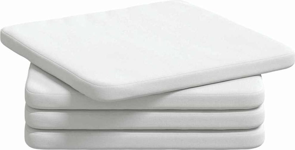 vidaXL Sitzkissen 4 Stück Weiß 40 x 40 x 3 cm Stoff Produktbild 
