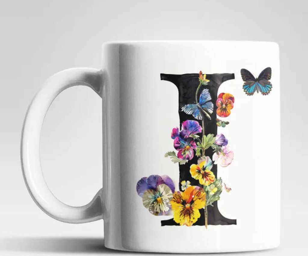 Name A bis Z Blumen Schmetterlinge Kaffeetasse Teetasse Produktbild 