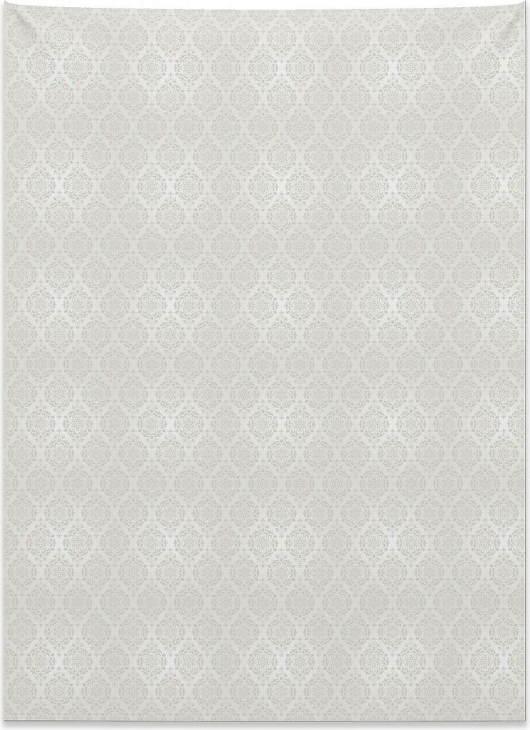 Abakuhaus Damast Wandteppich, Braut Old Victorian aus Weiches Mikrofaser Stoff Kein Verblassen Klare Farben Waschbar, 110 x 150 cm, Weiß Beige