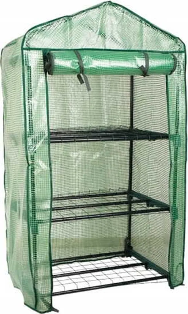 Mini-serre de jardin avec étagères 69x49x25cm Verte pour légumes Bio