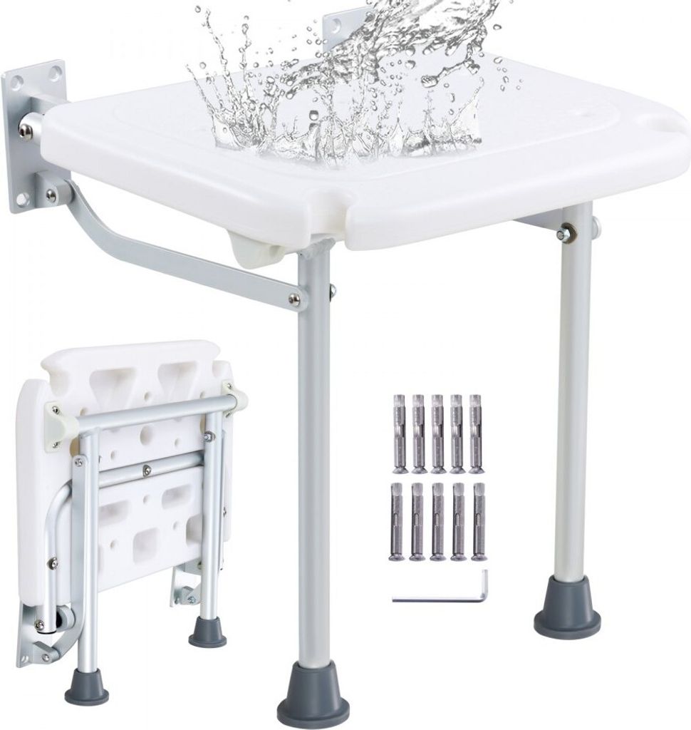 Klappbarer Duschsitz - PE 15,7 x 14,8 Zoll - Wandmontierte Produktbild 