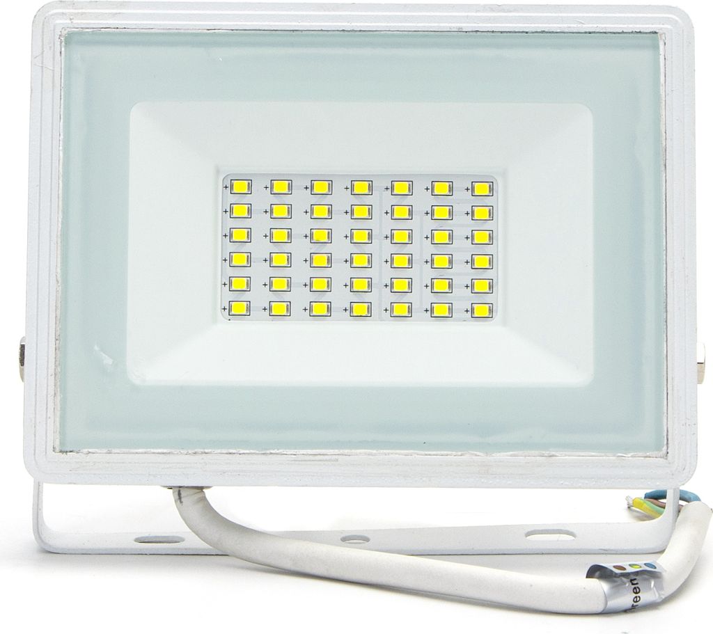30w LED Fluter Strahler Scheinwerfer Extra Flach Neutralweiß Weißer Rahmen