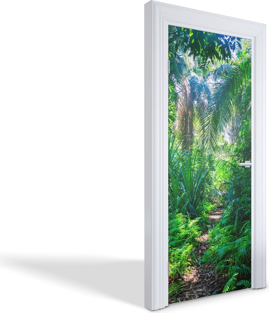 Innentür Folie Modern Selbstklebende Wandsticker Personalisiert - Tropischer Pfad - 75 x 205 cm