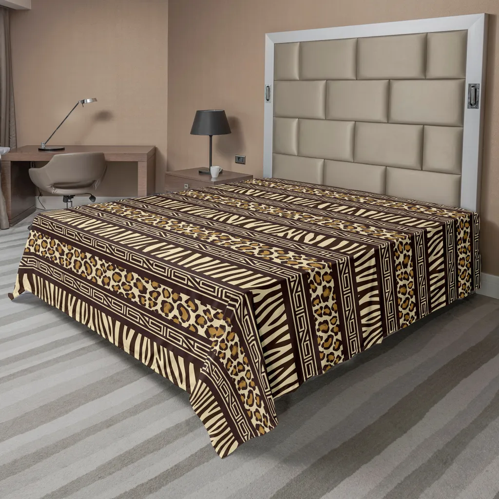 Drap de lit doux anti-froissage motif léopard pour literie élégante