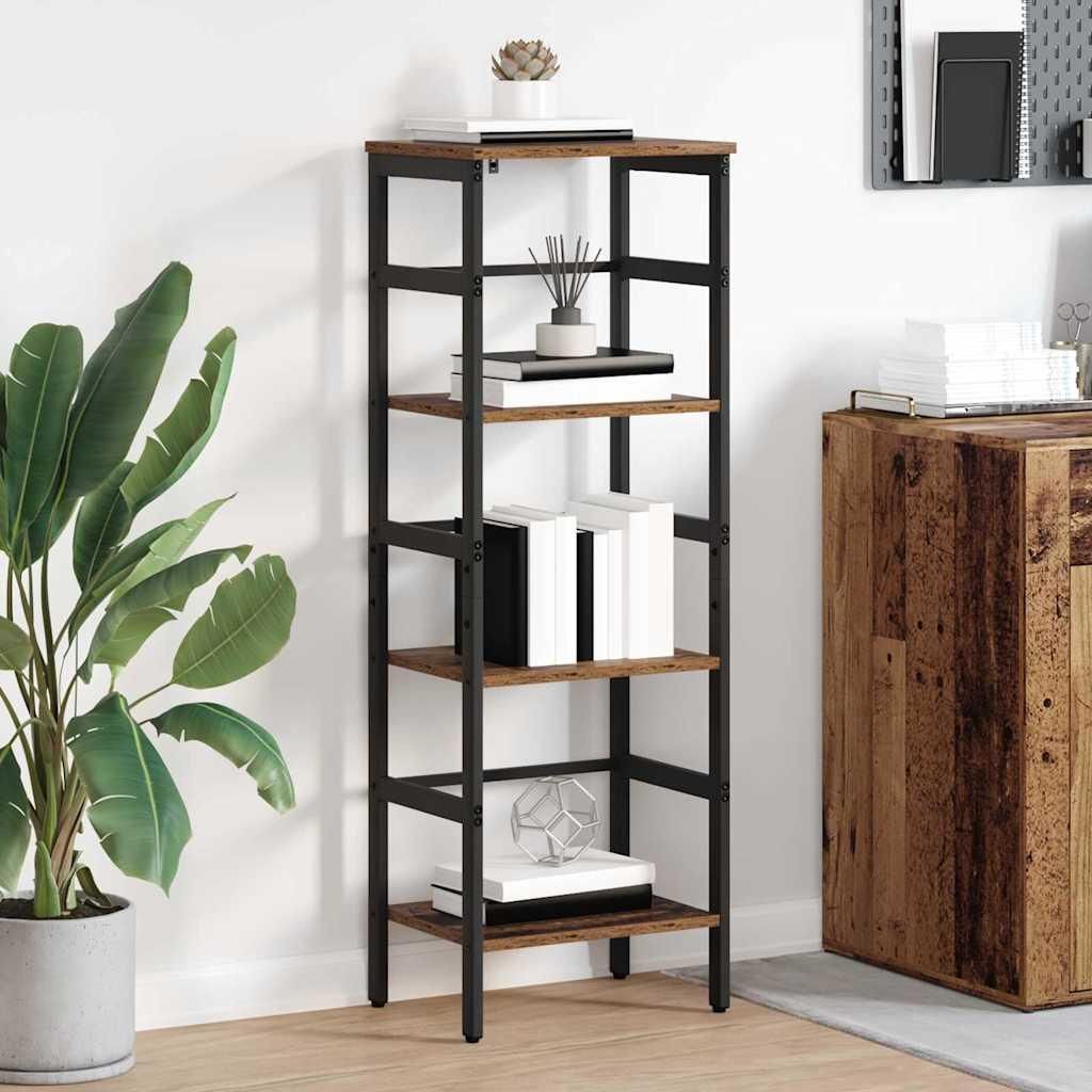 "Schlussverkauf" Bücherregal rechteckig - 1 pc - Büroregal mit Stauraum - Altholz 40x29,5x115 cm Holzwerkstoff C12353