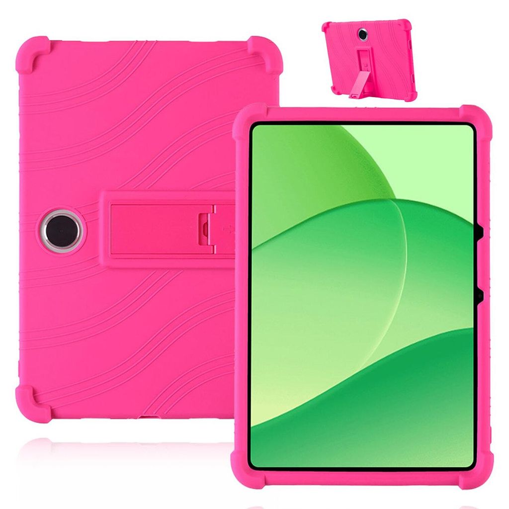 Tablet Hülle für OnePlus Pad Go 11,35", Stoßfeste Weiches Silikon Schutzhülle mit Standfunktion Rosa