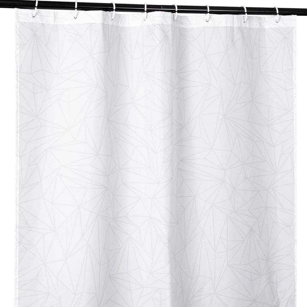 Duschvorhang FASTY Prisma Anti-Schimmel Polyester Badezimmervorhang Bad-Stoff 180x200cm Grau Robust