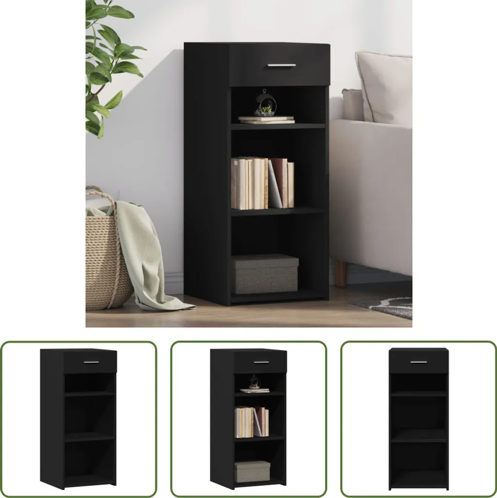 Credenza Nera 40x42,5x93 cm | Mobiletto Multiuso Living Store in Legno
