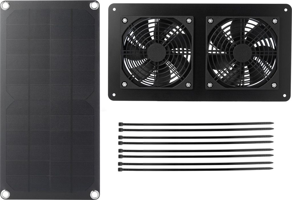 Solarbetriebenes, wetterfestes 10-W-Lüfterpanel-Set für kleine Hühnerställe, Gewächshäuser, Schuppen, Tierhäuser und Fensterauspuffanlagen