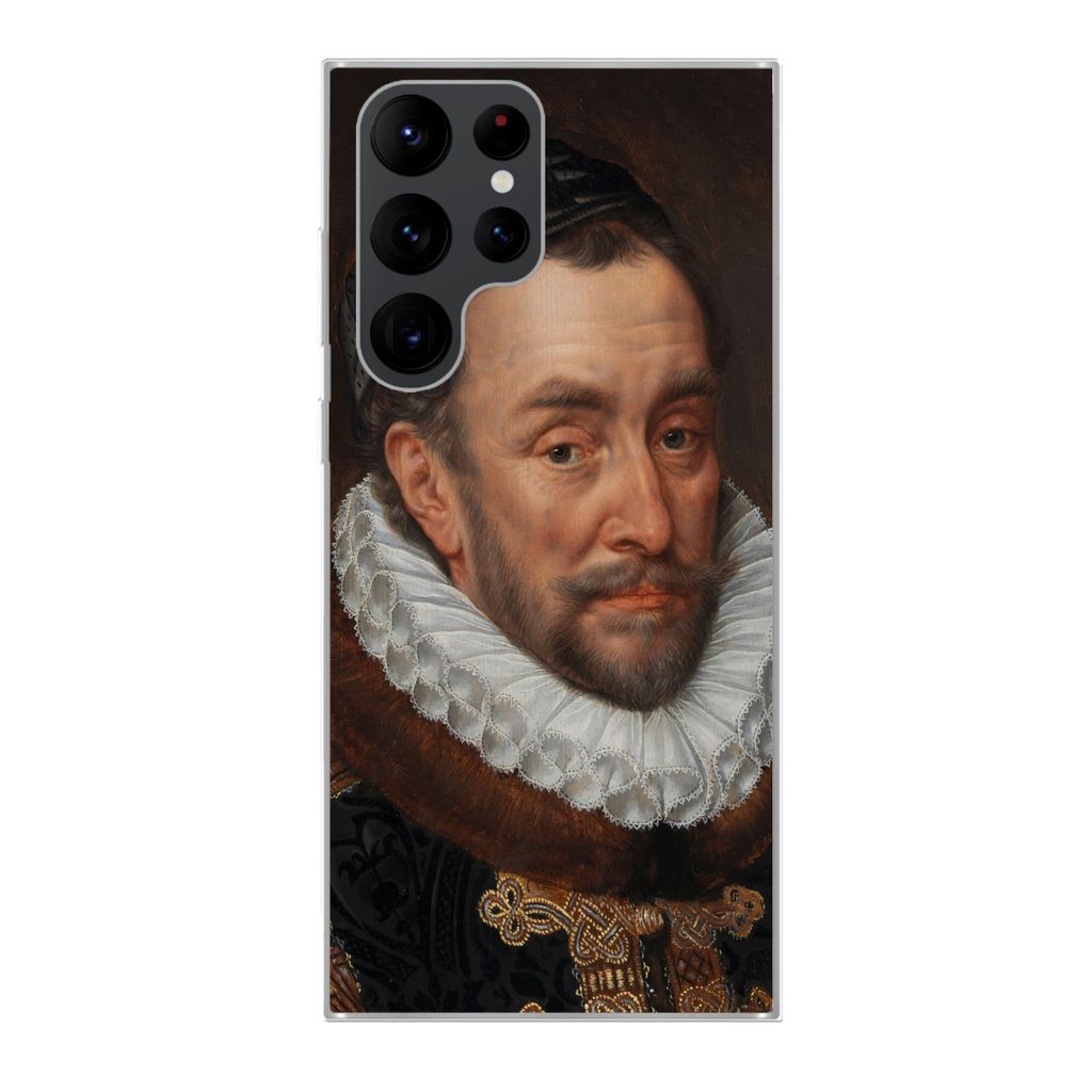 MuchoWow Handyhülle Schutzhülle Hülle für Samsung Galaxy S22 Ultra Wilhelm von Oranien - Gemälde von Adriaen Thomasz. Silikon Softcase Handy...