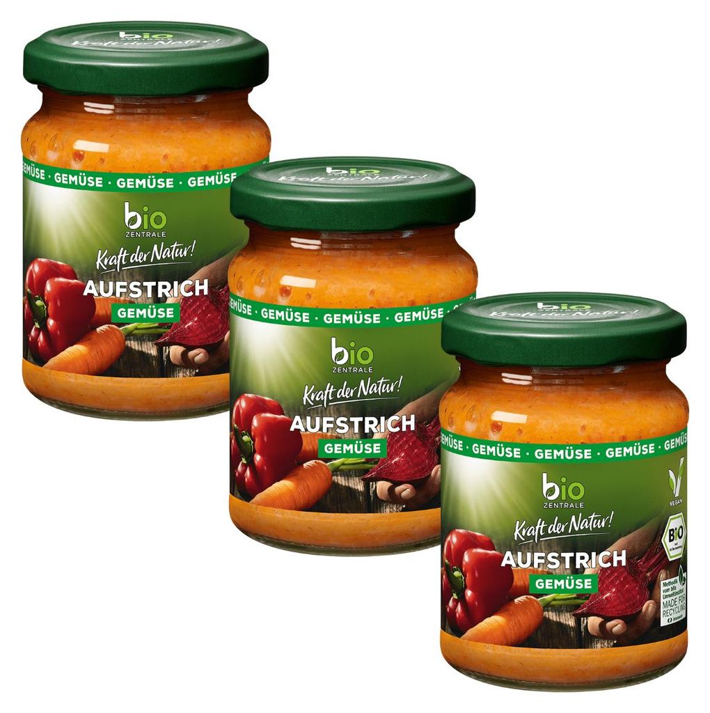biozentrale Brotaufstrich Gemüse, 3er Pack Produktbild 