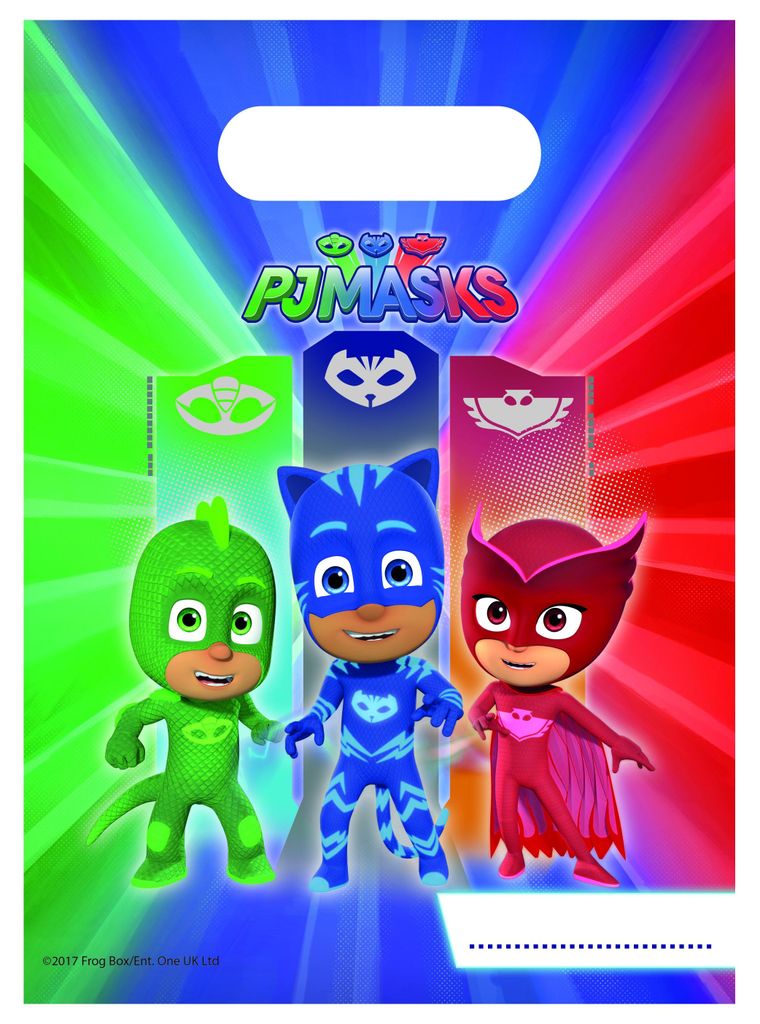 Sacchetti per feste PJ MASKS 6 pezzi Immagine del prodotto 