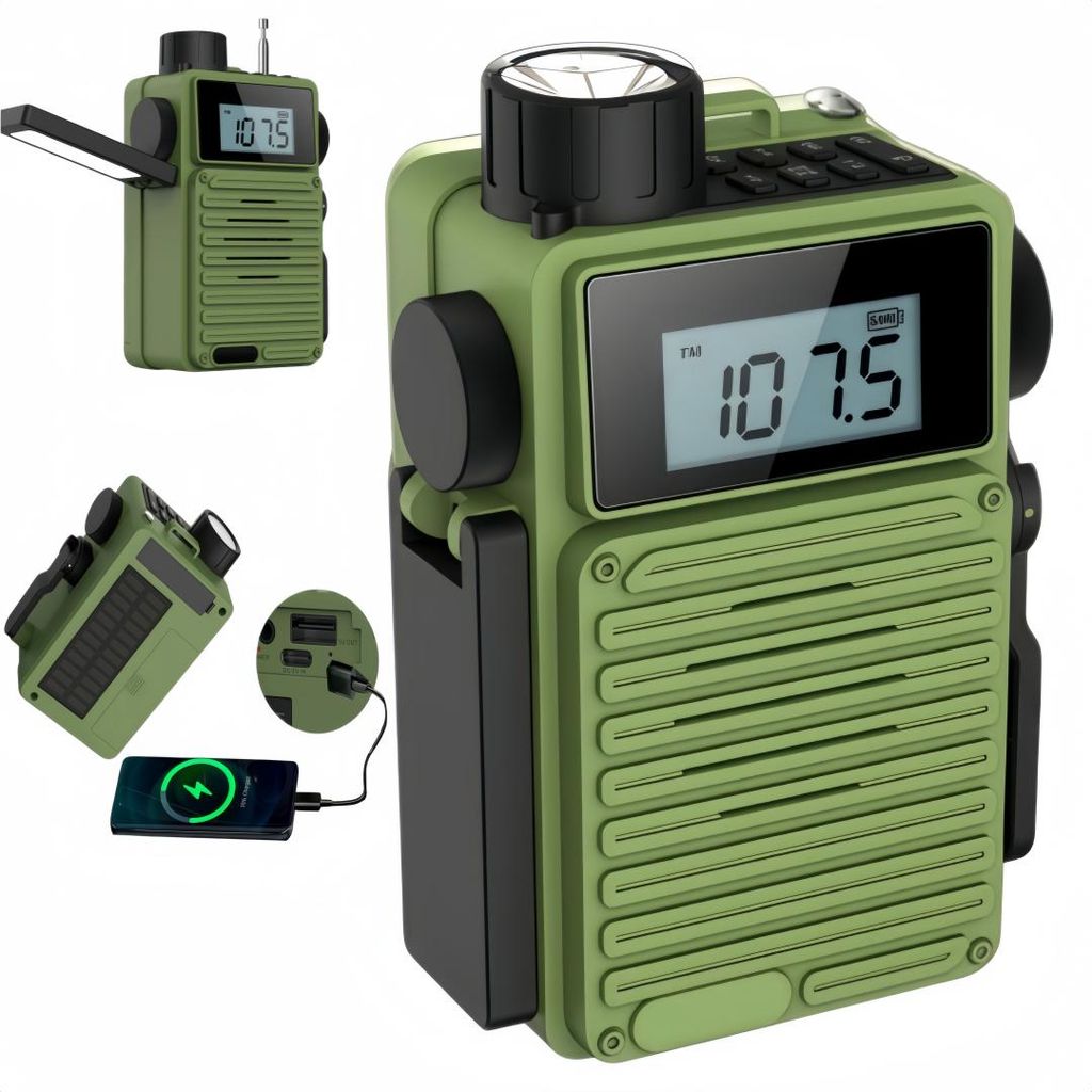 6 in 1 Notfall-Solarradio, Bluetooth, TF-Karte/USB-Stick Produktbild 