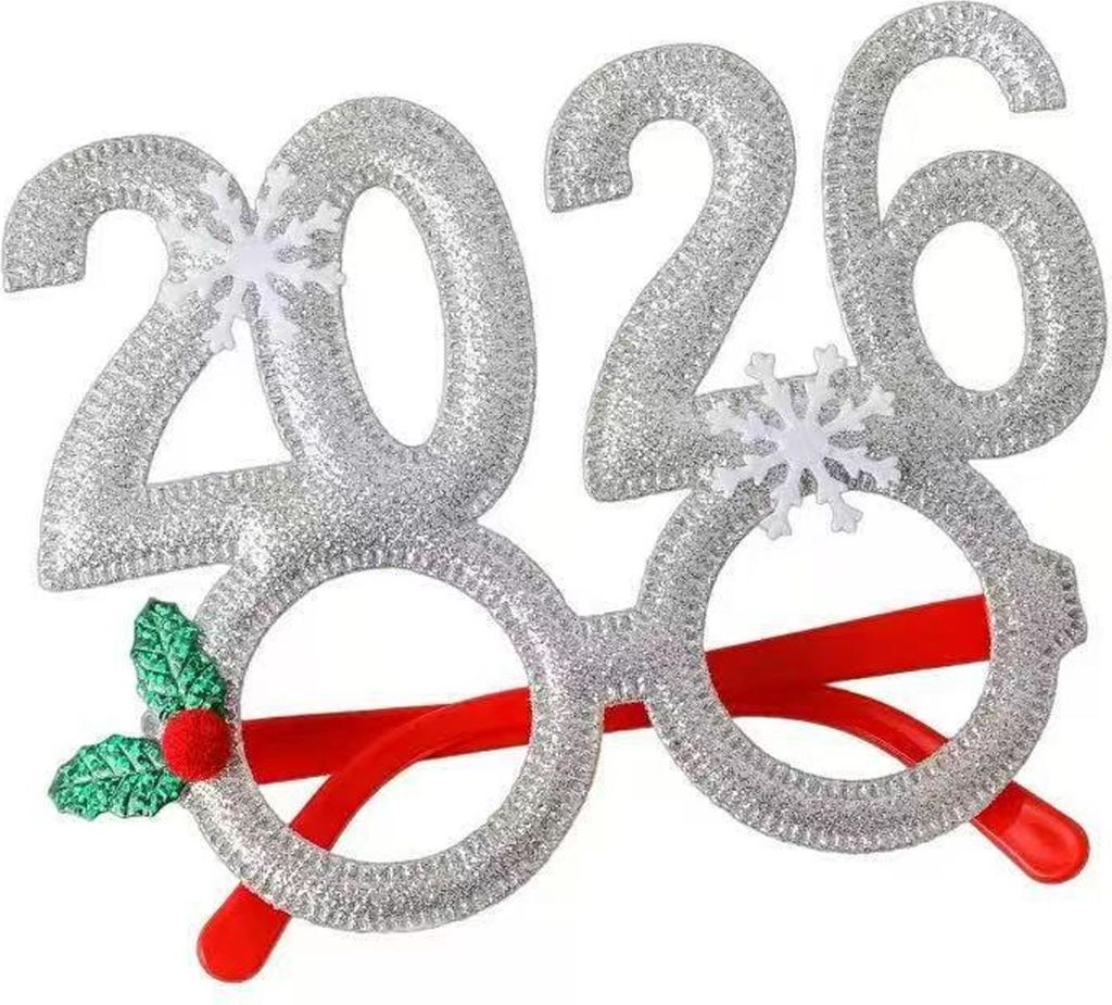 Happy New Year Accessoire Funkelndes 2026 Stirnband Glitzer Brille für Weihnachten Silvester Party Supplies