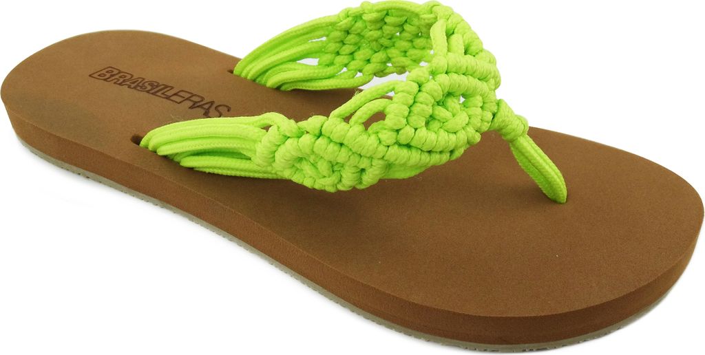 BRASILERAS Damen Sandalen mit rutschfester Sohle bequem schuhe strand/schwimmbad/stadt grün 35/36 EU - UBCRHE
