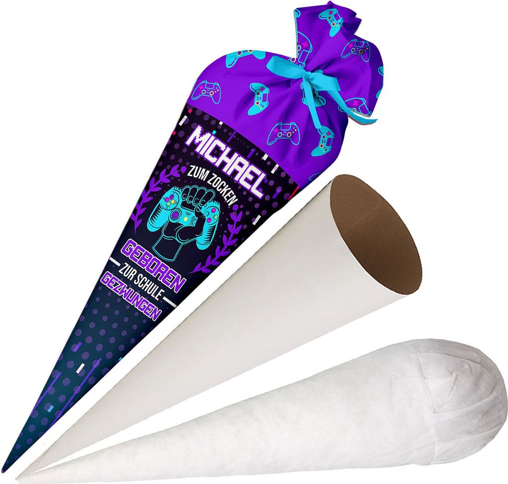 Ferocity, Schultüte mit Namen, 70 cm, Zuckertüte zur Produktbild 