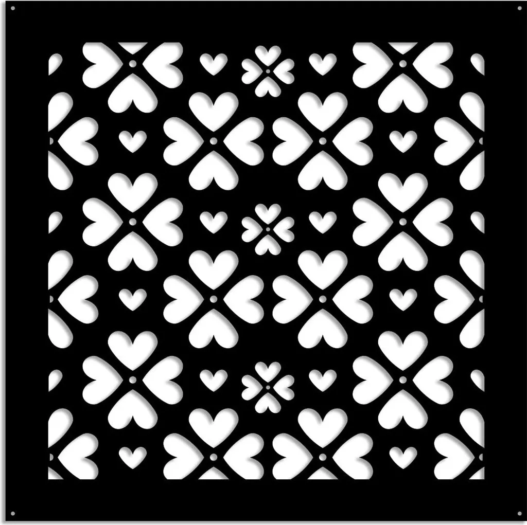 LOVE ME - Pannello in PVC traforato - Parasole 98x98 cm nero