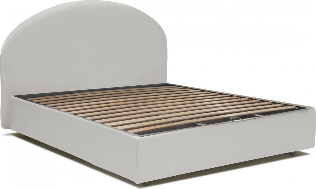 Doppelbett Conny, Containerbett mit Kunstlederbezug, 100% Italy, Frontöffnung, passend für Matratze 160x190 cm, Weiß
