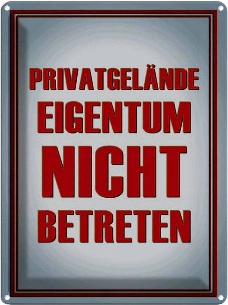 vianmo Blechschild 40x30 cm Privatgelände Eigentum nicht Warnschild Hinweisschild Sicherheit Vorsicht