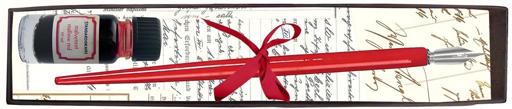 Standardgraph Kalligraphie-Set SIMPLE rot, Federhalter + Tinte 10 ,ml