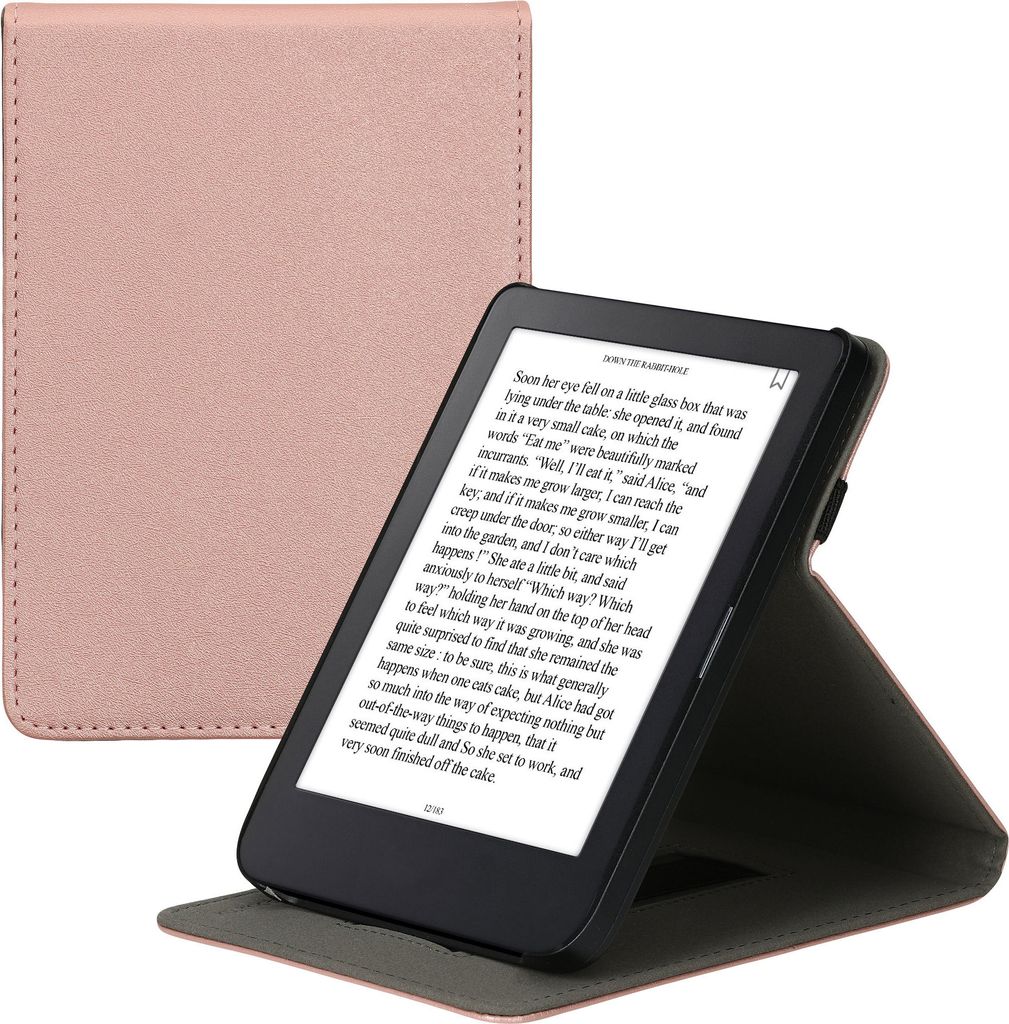 kwmobile Schutzhülle kompatibel mit Kobo Clara 2E / Tolino Shine 4 - Hülle e-Reader mit Schlaufe Ständer - - Rosegold