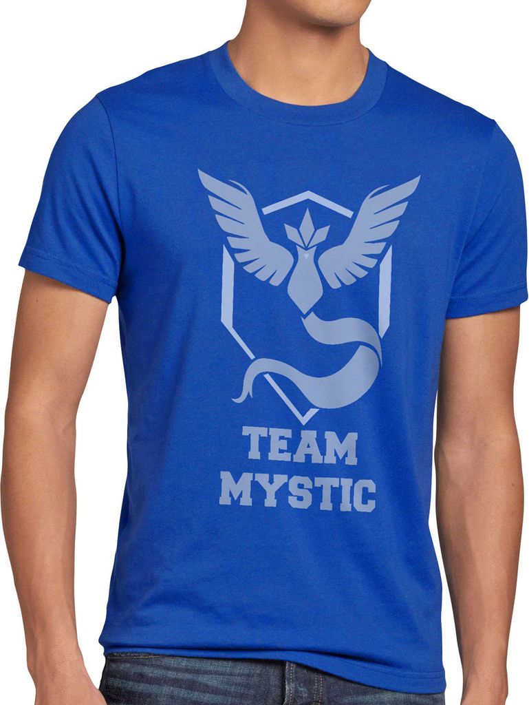 BaumwolleCloud Team Mystic Herren T-Shirt Team Blau Blue Weisheit