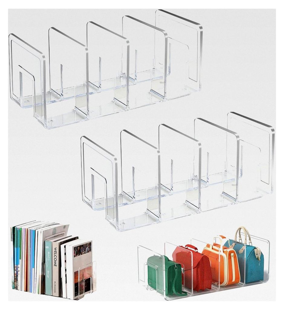 2 Stück transparente Acryl-Regaltrenner für den Kleiderschrank, multifunktionaler Organizer für Büro und Schlafzimmer (32 x 15 x 13 cm)