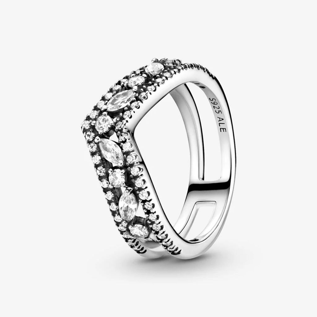Pandora 199095C01 Wishbone-Ring Damen Marquise-Schliff Silber Gr. 52