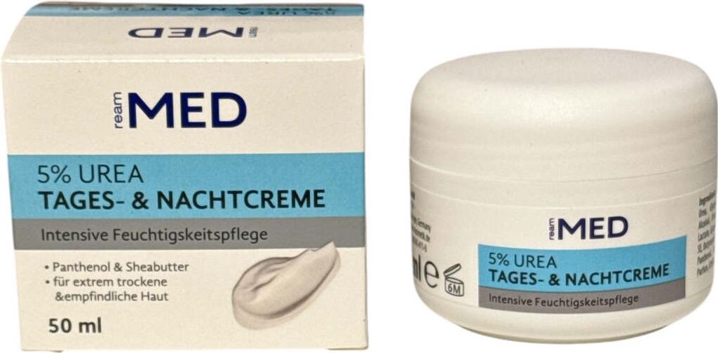 Ream MED: Creme 5 % Urea Tag und Nacht 50 ml für Extra trockene Haut
