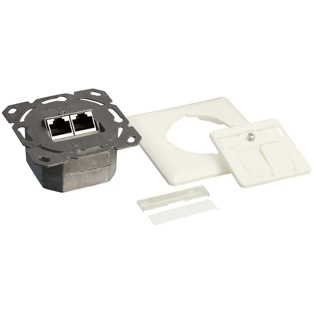 LogiLink CAT 6A Scatola di Giunzione Incasso 2x RJ45 STP Bianco Puro