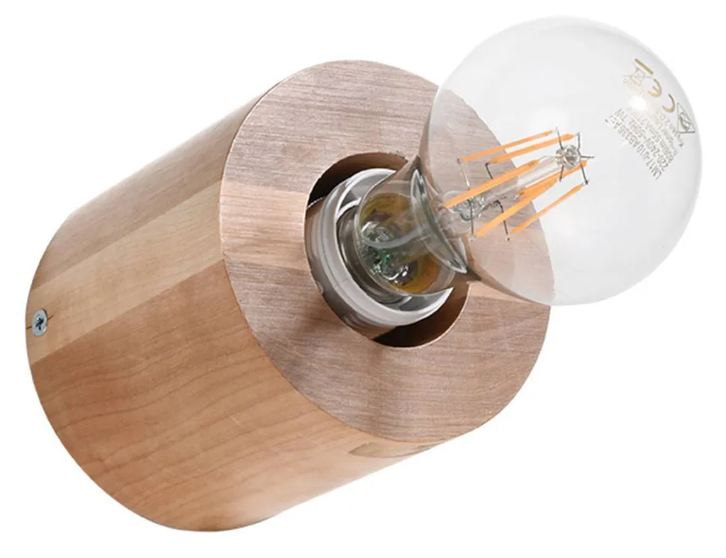 Applique SALGADO Sollux Lighting en bois naturel 1xE27 10x10x10 cm