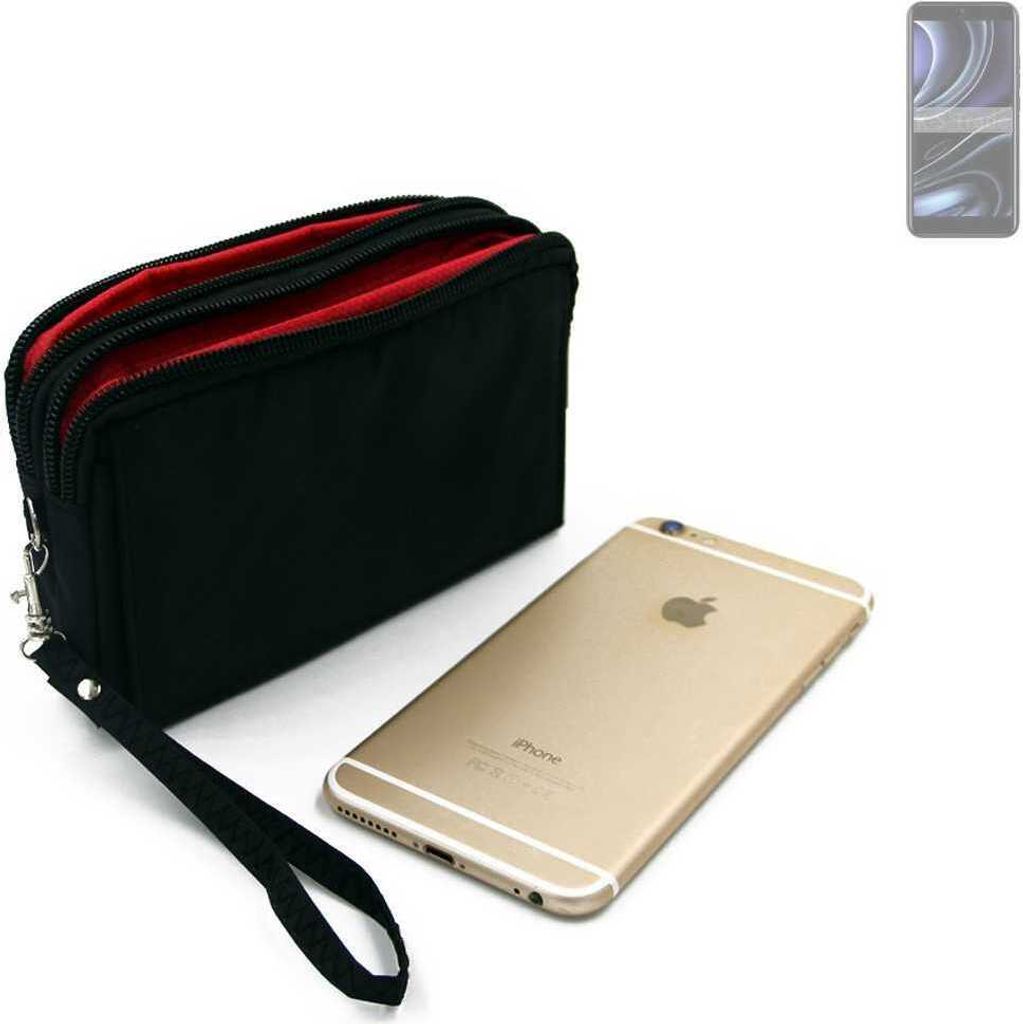 K-S-Trade Schutz Hülle Handy Hülle kompatibel mit BLU J8L Gürteltasche Travelbag Handytasche mit Zusatzfächern, schwarz