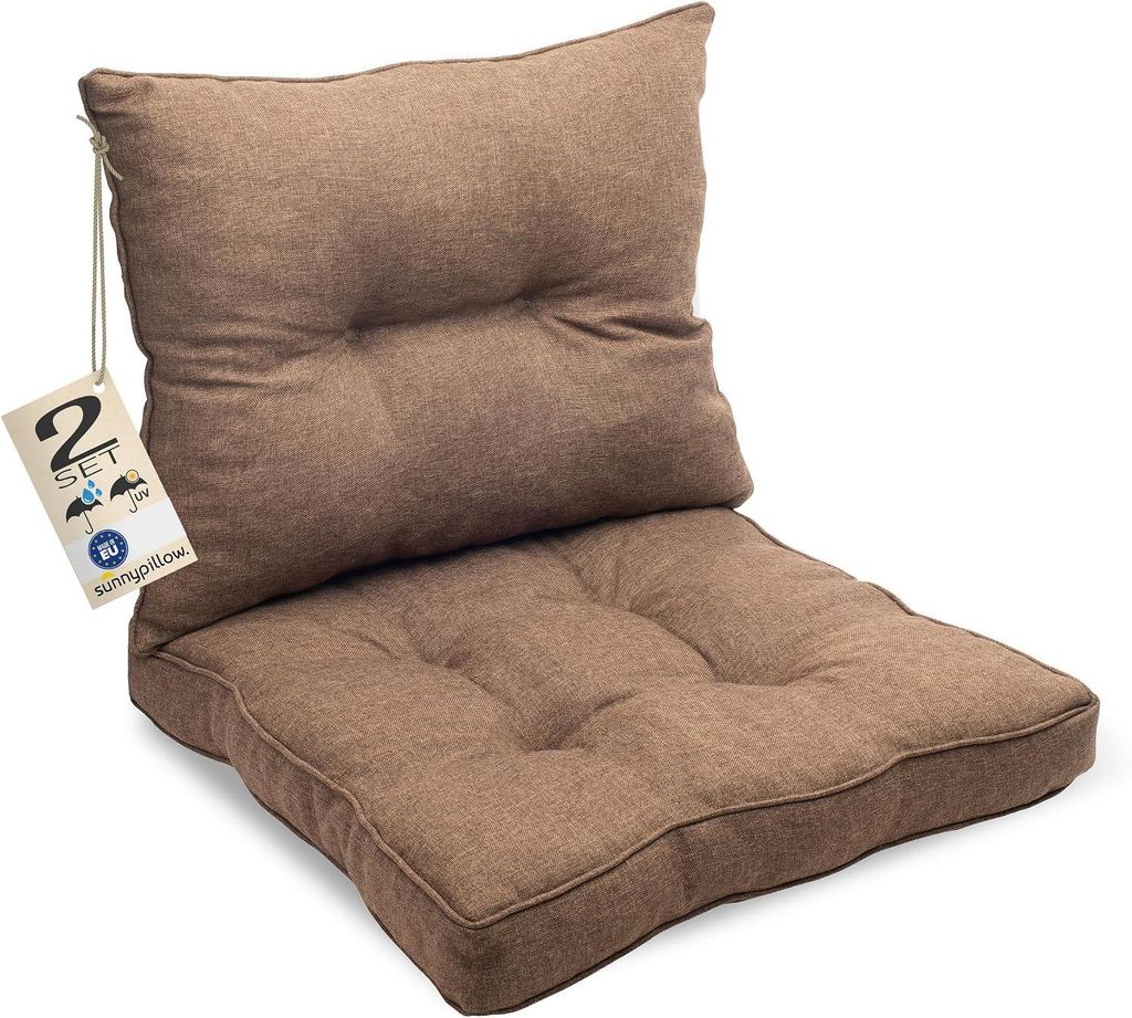 sunnypillow Polster für Gartenmöbel - 2er Set : Sitzkissen Produktbild 