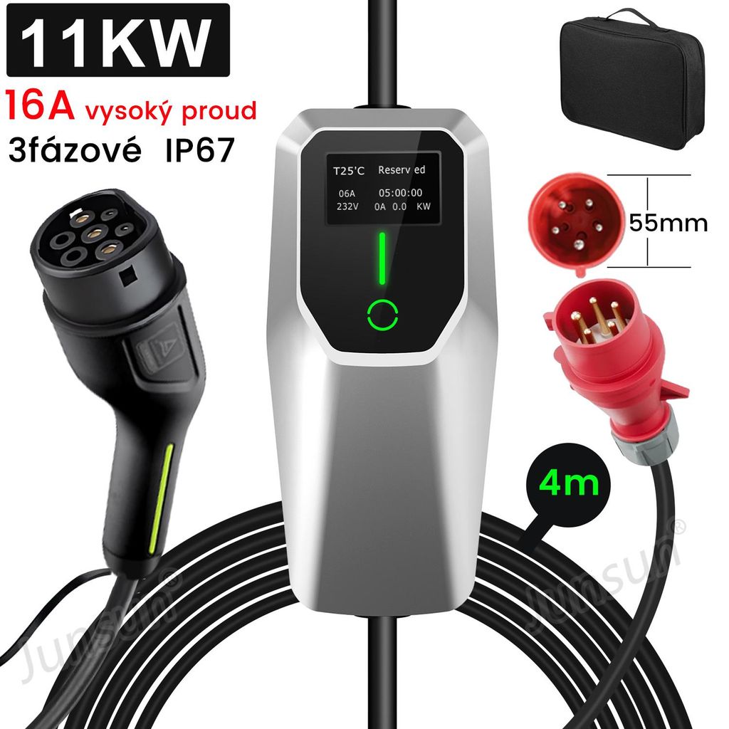 Hexinex Typ 2 Mobile Wallbox EV-Ladegerät 11 kW, 4 m Produktbild 
