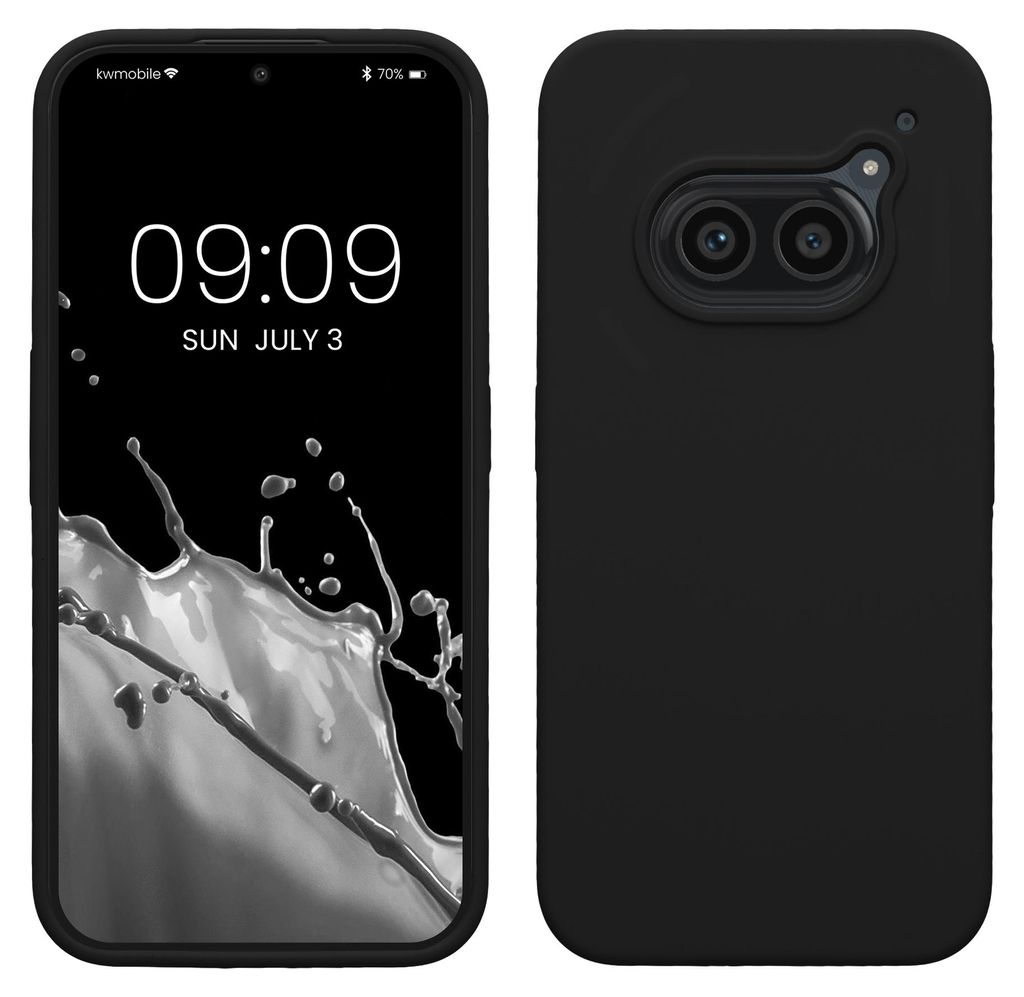 kwmobile Handyhülle für Nothing Phone 2a / Phone 2a Plus Hülle - Case Silikon - Kabelloses Laden - Schutzhülle Cover in Schwarz