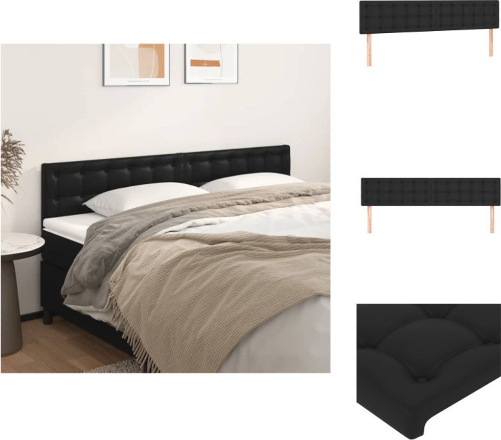 vidaXL Kopfteile 2 Stk. Schwarz 80x5x78/88 cm Kunstleder - Kopf- & Fußenden