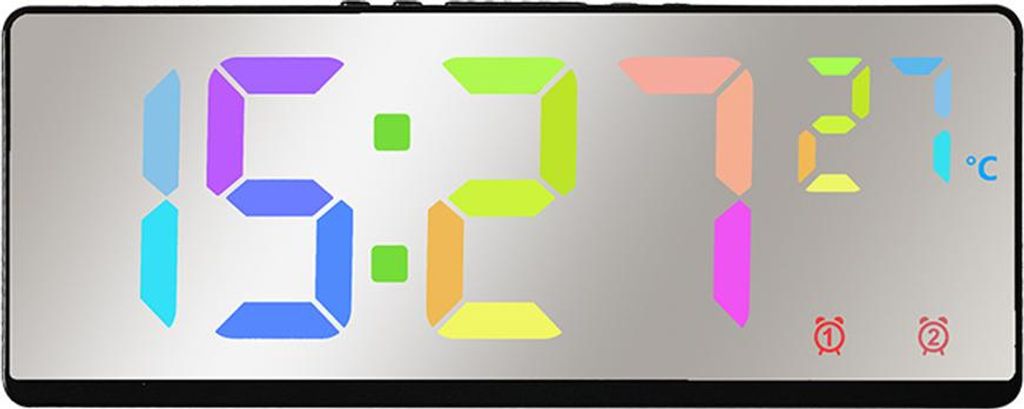 Digitale Zeiterfassung – Praktische Multifunktions-Digitaluhr für Schlafzimmer und Nachttisch,Colorful lamp